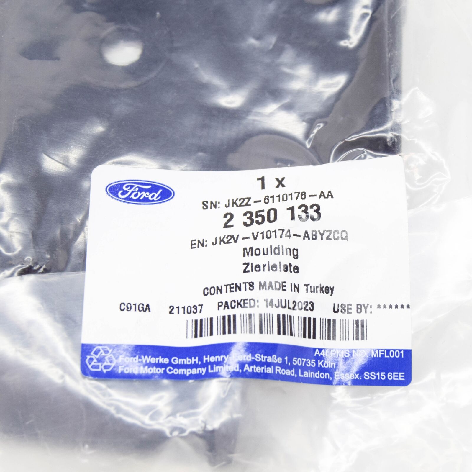 new ford transit custom front right sideskirt molding end cap 2350133 original