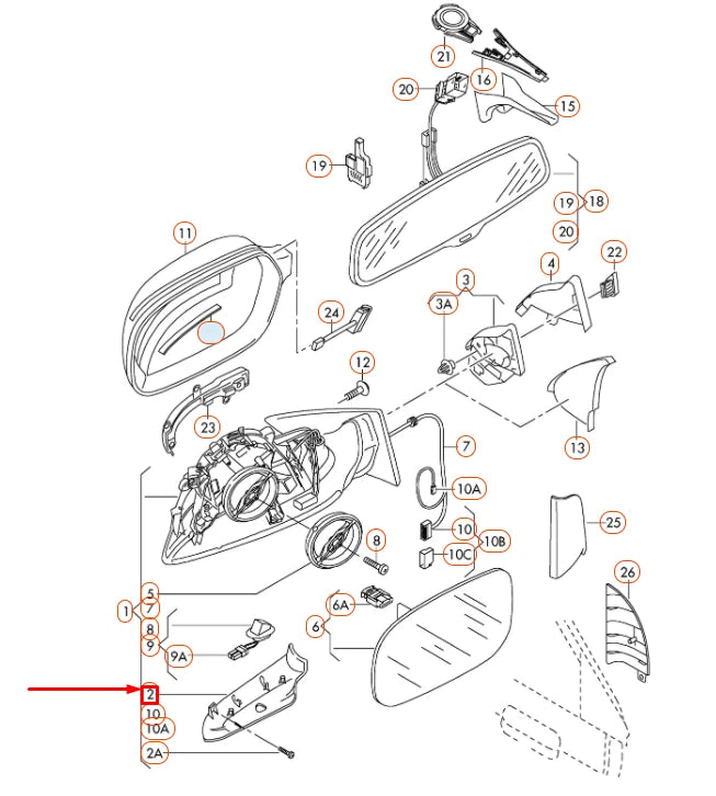 NEW AUDI A4 B8 FRONT LEFT DOOR MIRROR LOWER COVER TRIM 8T085852301C ORIGINAL