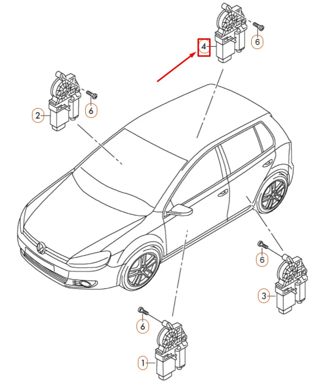 NEW VW GOLF 5K MK6 REAR RIGHT WINDOW CONTROL MOTOR 5K0959704CVW2 ORIGINAL