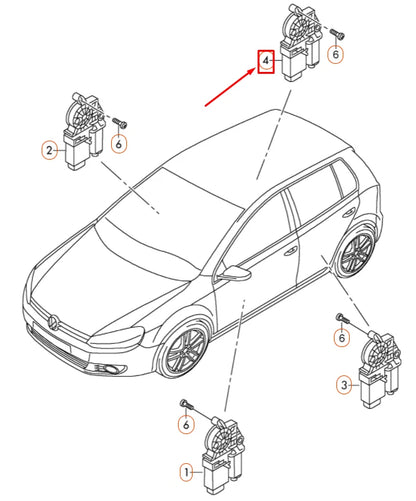NEW VW GOLF 5K MK6 REAR RIGHT WINDOW CONTROL MOTOR 5K0959704CVW2 ORIGINAL