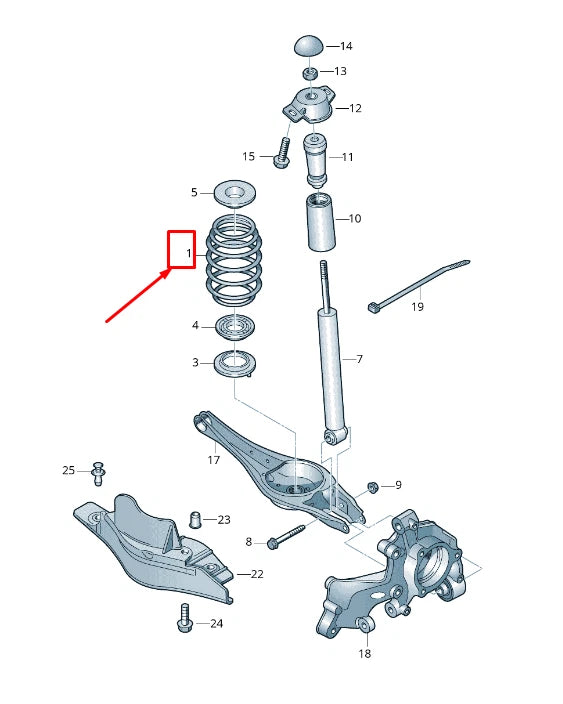 NEW VW ARTEON 3H REAR COIL SPRING 5QF511115BS