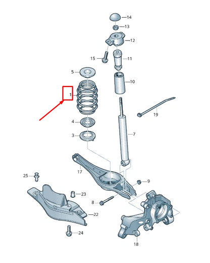 NEW VW ARTEON 3H REAR COIL SPRING 5QF511115BS
