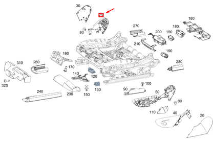 new mb gle w167 front right seat inner reinforcement a16791008019051 original