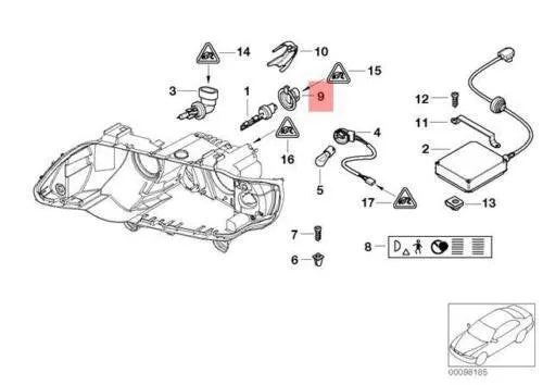 NEW BMW E39 E53 SEDAN SUPPORTING RING F XENON LIGHT BULB 6906781 63126906781