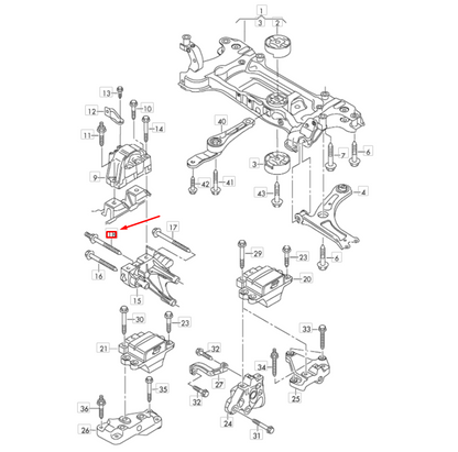 new audi q3 8u right engine mounting double stud bolt n91191601 original