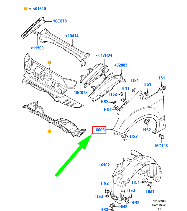 new ford galaxy mk2 front left fender 6m21-u16016-aj 1713217 original