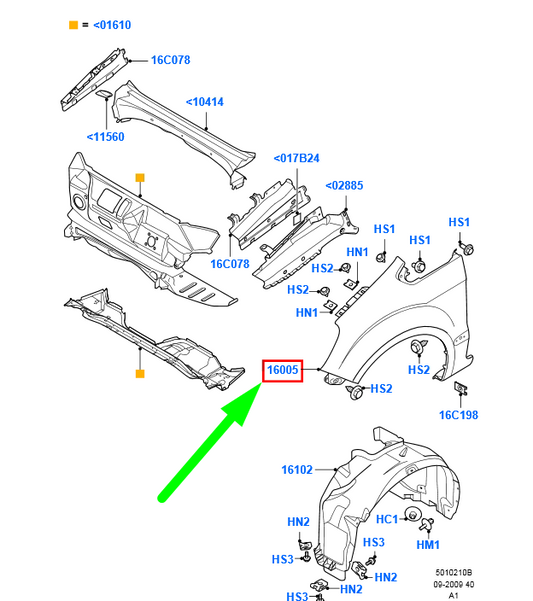 new ford galaxy mk2 front left fender 6m21-u16016-aj 1713217 original