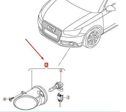 NEW AUDI A1 8X FRONT LEFT HALOGEN FOG LIGHT 8T0941699E