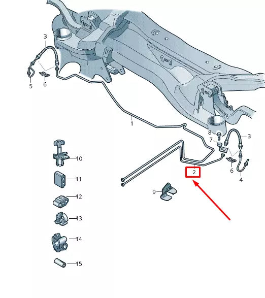 NEW VW CADDY IV SA MK6 REAR LEFT BRAKE LINE 2K0614741J