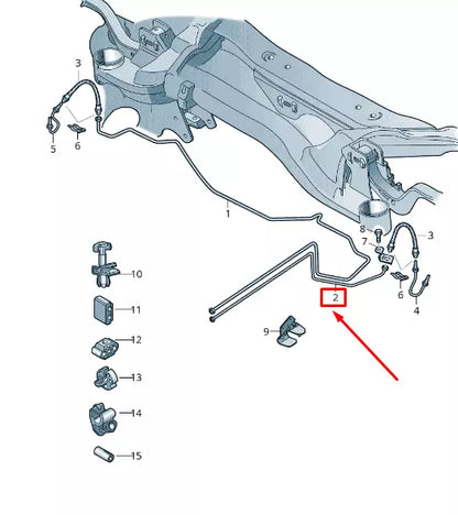 NEW VW CADDY IV SA MK6 REAR LEFT BRAKE LINE 2K0614741J