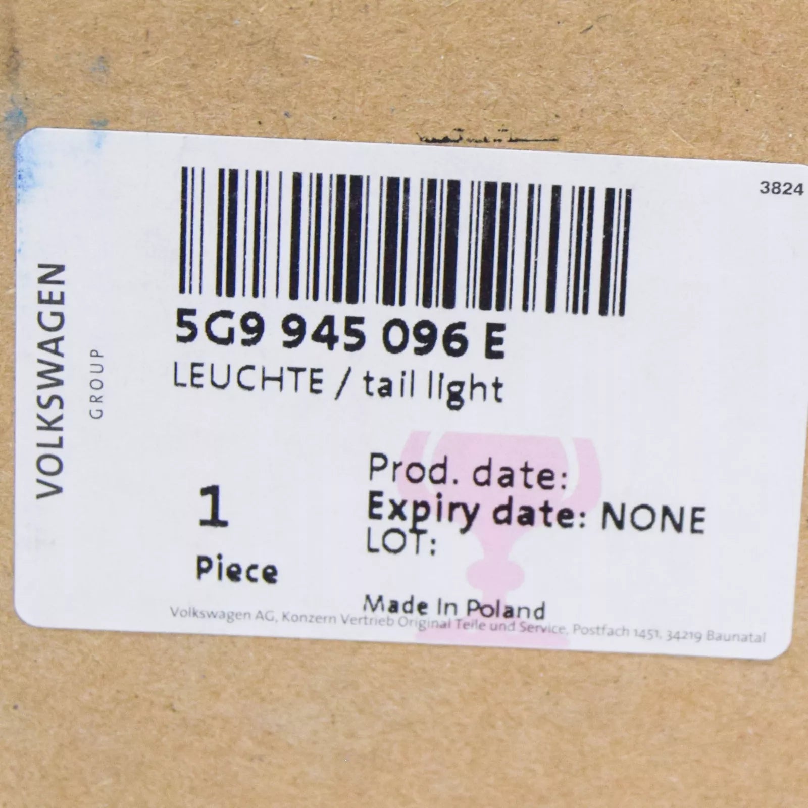 NEW VW GOLF MK7 VARIANT REAR RIGHT OUTER TAILLIGHT 5G9945096E ORIGINAL