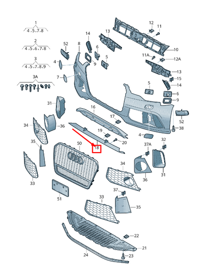 new audi a7 sportback 4g front bumper spoiler strip 4g8807717bmi7 original