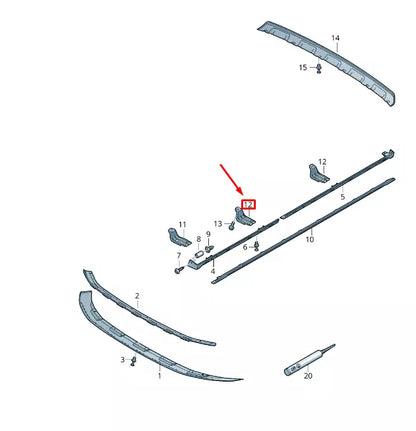 NEW VW TRANSPORTER T6 CENTRE/REAR WIDENED SILL PANEL BRACKET 7E8804285