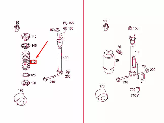 NEW MERCEDES-BENZ ML 164 REAR HELICAL SPRING A1643240404 ORIGINAL