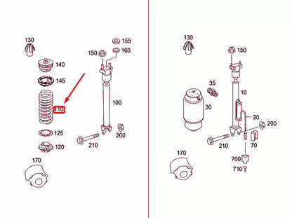 NEW MERCEDES-BENZ ML 164 REAR HELICAL SPRING A1643240404 ORIGINAL