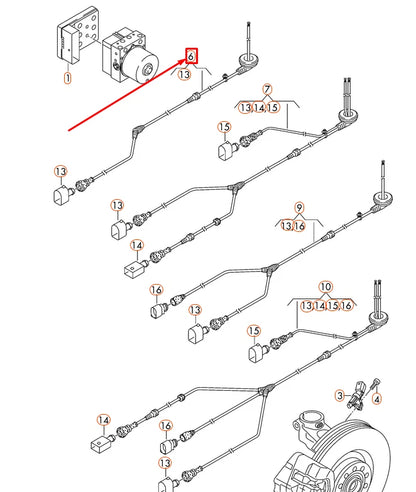 NEW VOLKSWAGEN CC FRONT RIGHT SPEED SENSOR WIRING HARNESS 3C0927903P