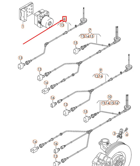 NEW VOLKSWAGEN CC FRONT RIGHT SPEED SENSOR WIRING HARNESS 3C0927903P