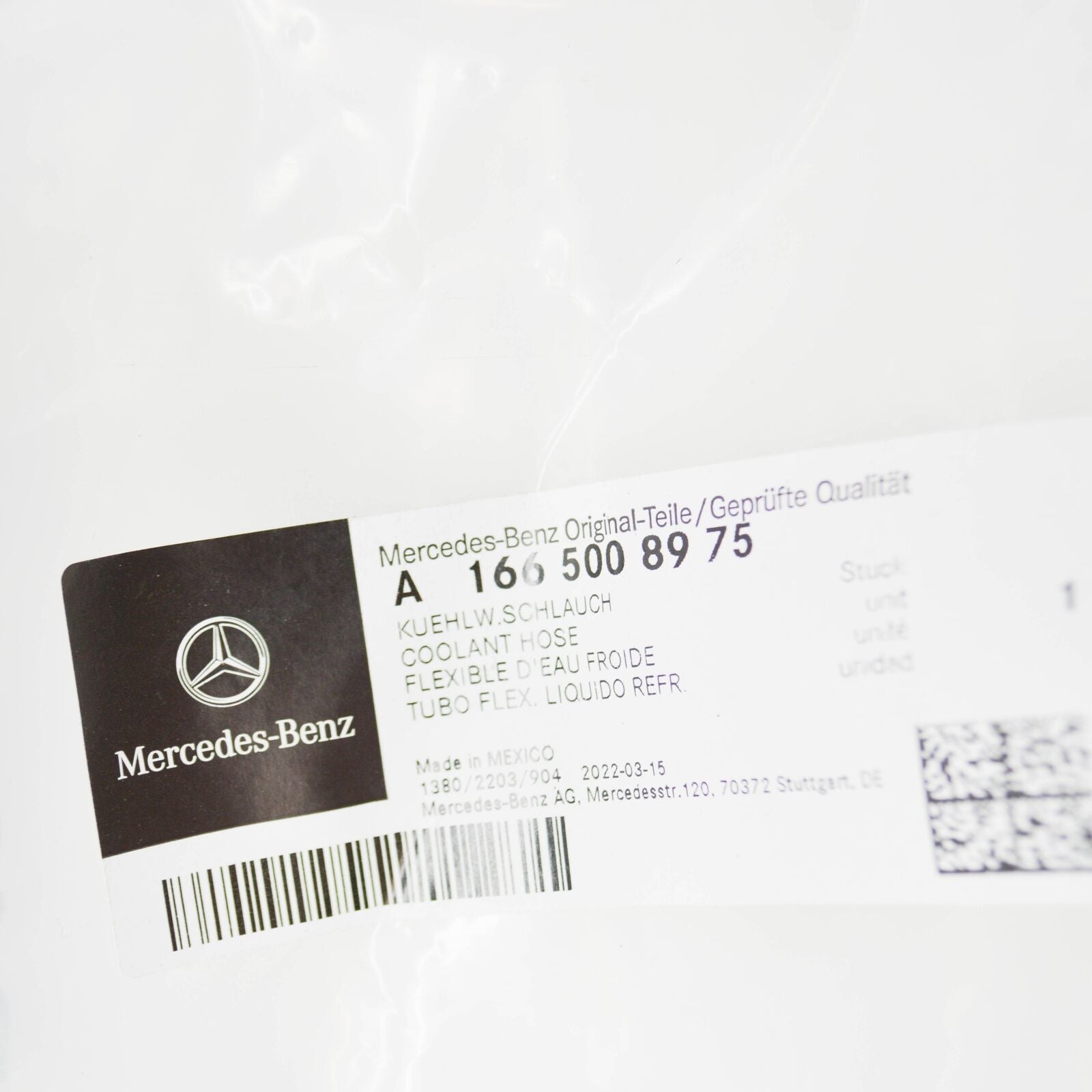 NEW MERCEDES-BENZ GLE W166 COOLANT HOSE A1665008975 ORIGINAL