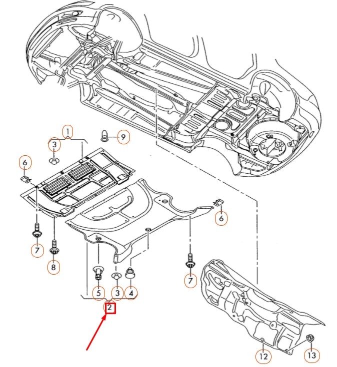 NEW VOLKSWAGEN PHAETON GP4 REAR ENGINE UNDERBODY PROTECTION 3D0825236T ORIGINAL