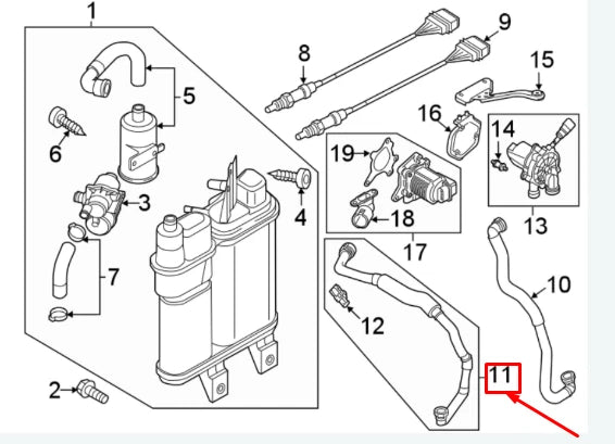 NEW VW PASSAT B8 SECONDARY AIR INJECTION PUMP HOSE 5C0131128E
