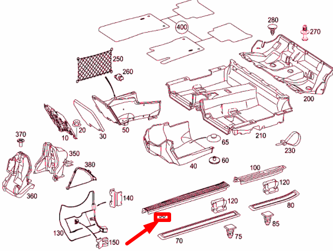 NEW MERCEDES-BENZ E W211 FRONT LEFT INNER DOOR SILL TRIM A21168051359051