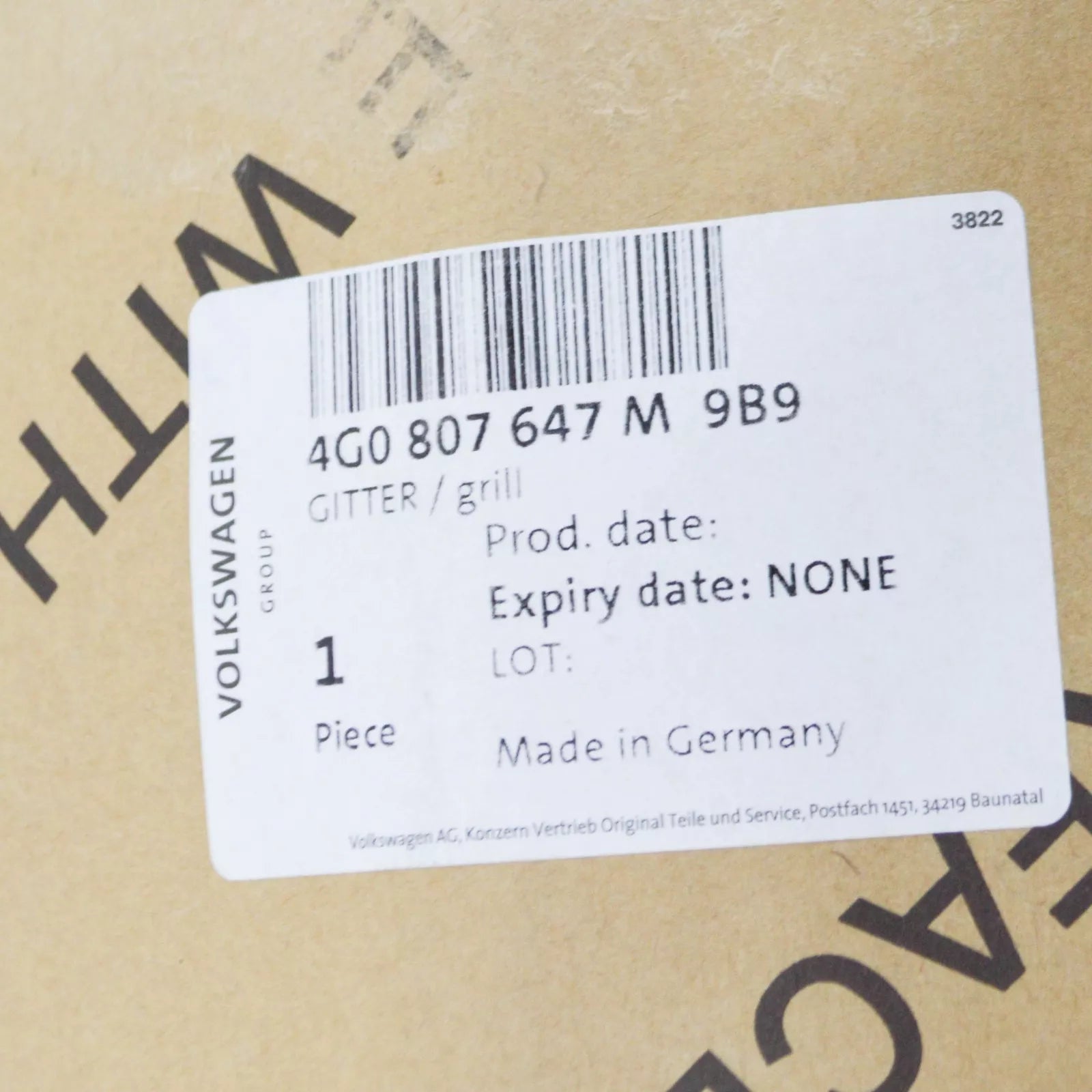 NEW AUDI A6 ALLROAD 4G FRONT LEFT BUMPER AIR GUIDE GRILLE 4G0807647M9B9 ORIGINAL