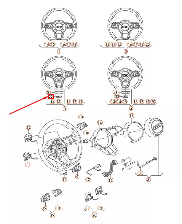 NEW AUDI TT MK3 FV STEERING WHEEL S LINE BADGE 8S0419685