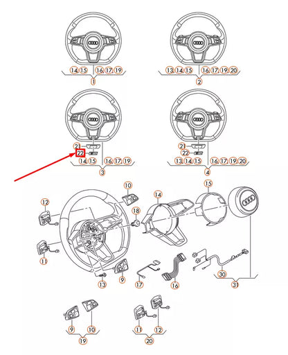 NEW AUDI TT MK3 FV STEERING WHEEL S LINE BADGE 8S0419685