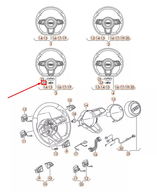 NEW AUDI TT MK3 FV STEERING WHEEL S LINE BADGE 8S0419685