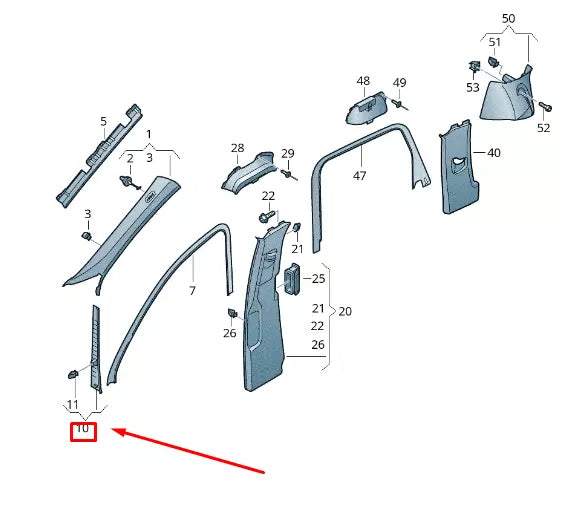 NEW VW TOUAREG 7P MK2 CENTRE LEFT A PILLAR TRIM 7P0868237B82V