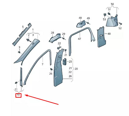 NEW VW TOUAREG 7P MK2 CENTRE LEFT A PILLAR TRIM 7P0868237B82V