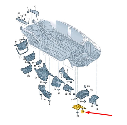 NEW AUDI A8 4N D5 REAR SILENCER RIGHT HEAT SHIELD 4N0825712F ORIGINAL