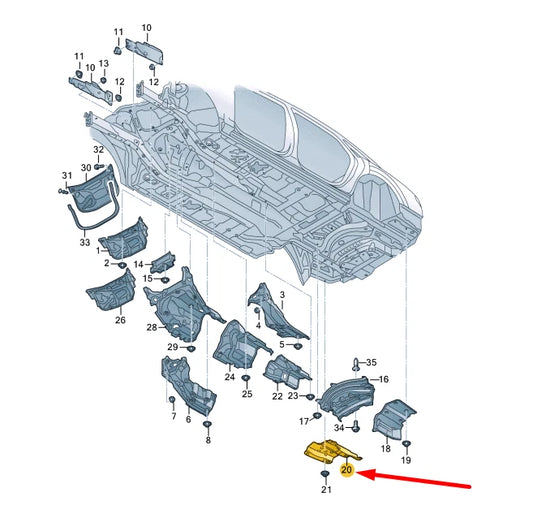 NEW AUDI A8 4N D5 REAR SILENCER RIGHT HEAT SHIELD 4N0825712F ORIGINAL