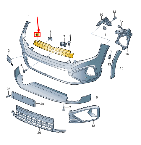 new vw taigo cs front center bumper guide section 2g7805706a original