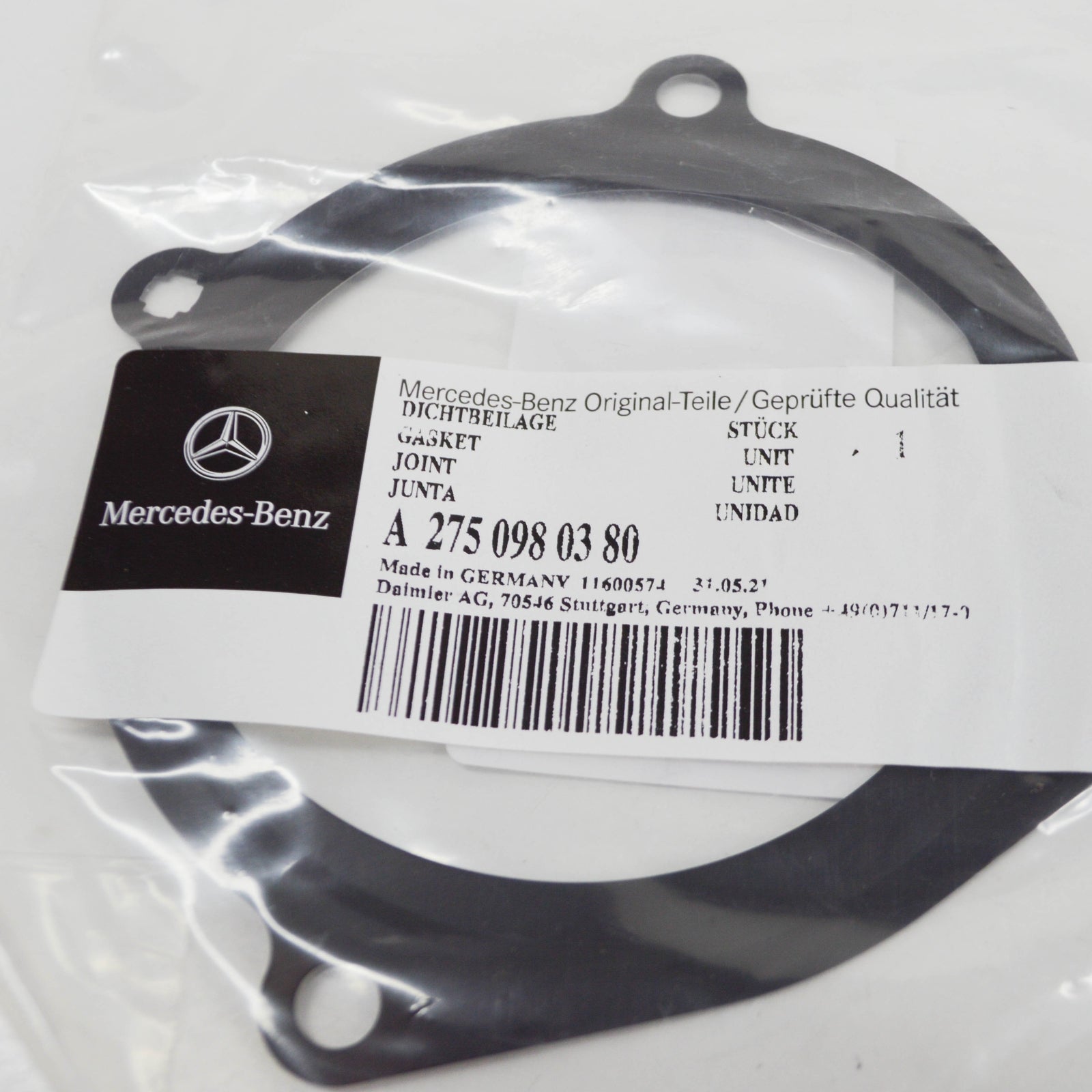 new mb s w222 electronic gas actuator slide valve gasket a2750980380 original