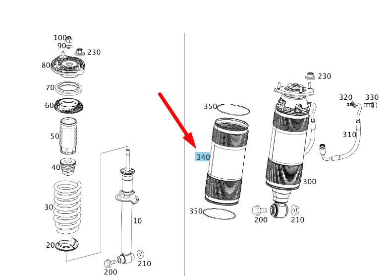 new mercedes-benz sl r231 rear strut dust elastometic boot a2303280092 original