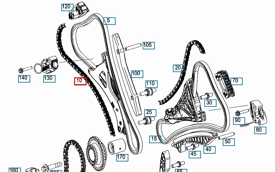 NEW MERCEDES-BENZ GLE COUPE C292 ENGINE TOOTH CHAIN A0009934778