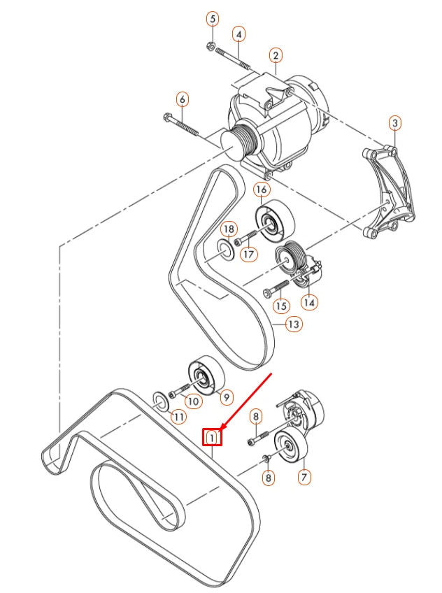 NEW AUDI A4 B8 A/C COMPRESSOR SERPENTINE BELT 06E903137Q ORIGINAL