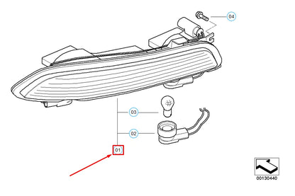 NEW BMW 6 E63 REAR BUMPER REVERSE LAMP LIGHT REFLECTOR RIGHT 63217165816