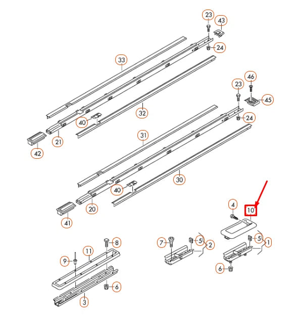 NEW VW TRANSPORTER T5 REAR SEAT FLOOR MOUNT BRACKET COVER 7H0883087A9B9 ORIGINAL