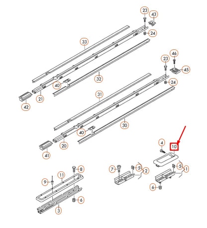 NEW VW TRANSPORTER T5 REAR SEAT FLOOR MOUNT BRACKET COVER 7H0883087A9B9 ORIGINAL