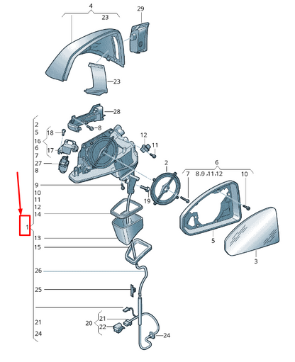 new audi q7 4m front left side wing mirror rhd 4m2857409ae9b9 original