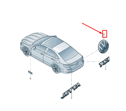 new vw jetta mk7 rear deck lid emblem 17a853630 fod 17a853630fod original