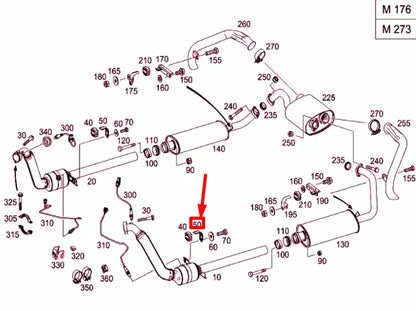 NEW MERCEDES-BENZ G W463 FRONT EXHAUST LINE BRACKET A4634926341 ORIGINAL