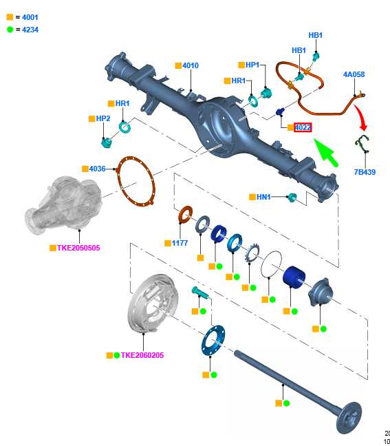 new ford ranger t6 rear axle vent assy 2269912 original