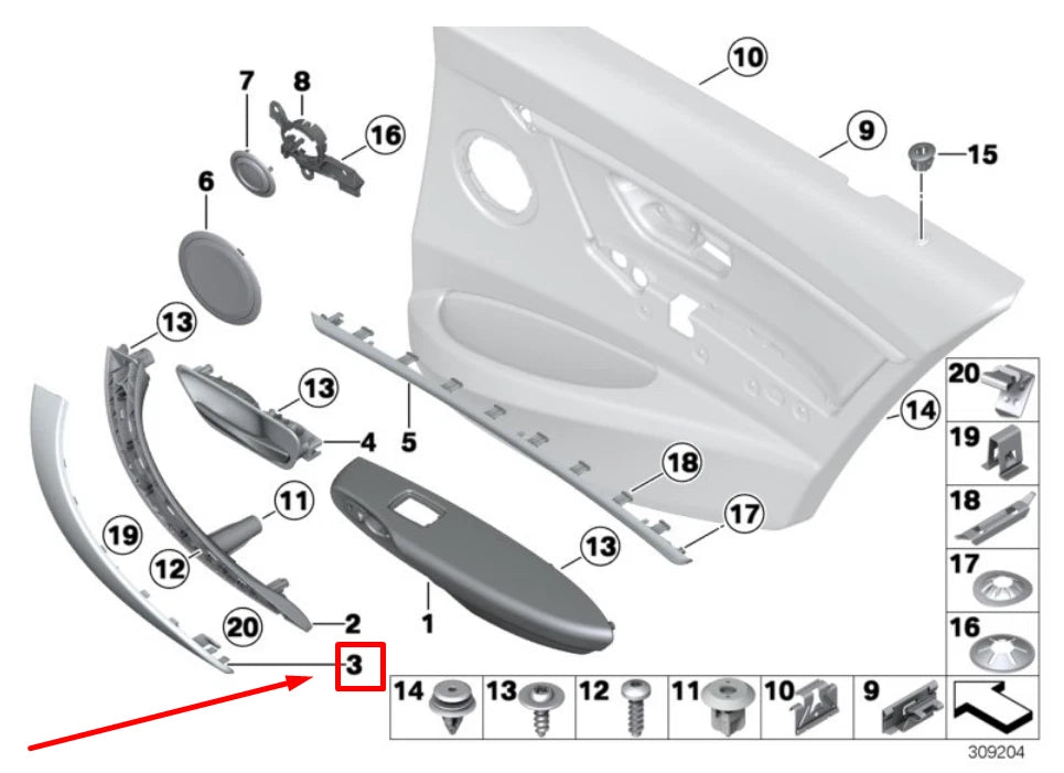 NEW BMW 3 F30,F80 REAR RIGHT DOOR PANEL HANDLE COVER 8064250 51418064250