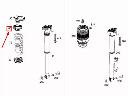 NEW MERCEDES-BENZ C W205 REAR COIL SPRING SHIM A2053240584 ORIGINAL
