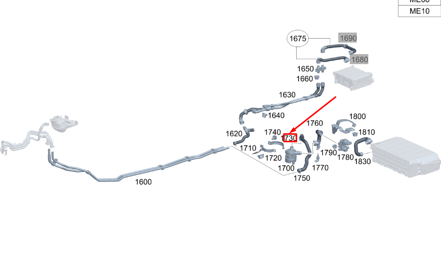 new mb gla h247 water pump mount to holder bracket a2475040200 original