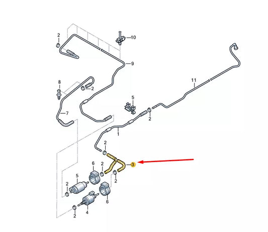 NEW VW TRANSPORTER VI T6 FUEL HOSE 7E0201312A
