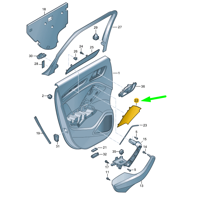 NEW AUDI A3 8V REAR LEFT DOOR LOUDSPEAKER COVER TRIM 8V4035793A4PK ORIGINAL